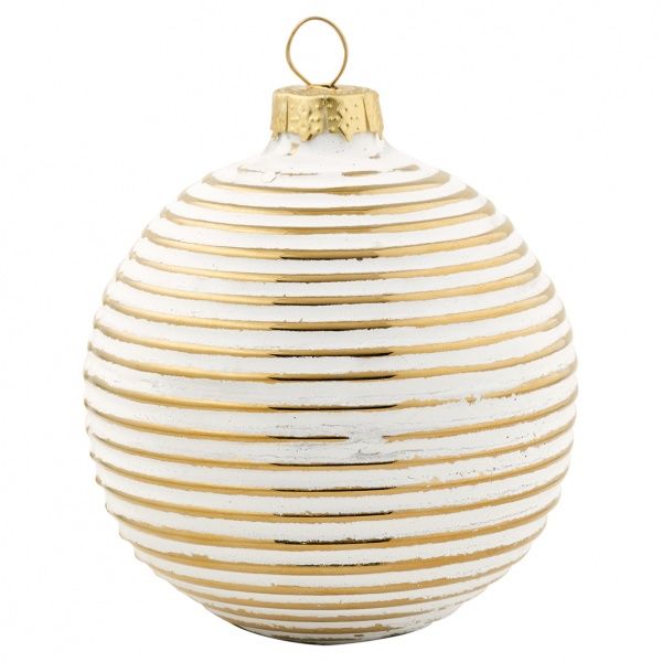 GreenGate, julekule stripe gold 