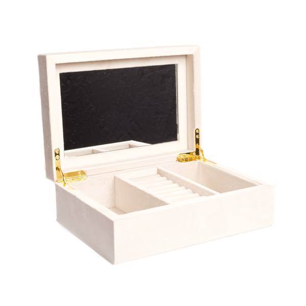 Dark,  Velvet Jewellery Box Large, sand
