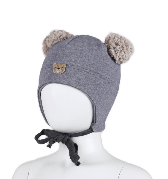 Kivat, dueblå cotwool knytelue med bamse