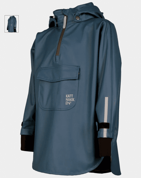 Kattnakken ,  Regnponcho barn og junior , seiler blå