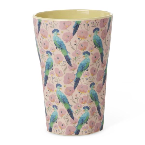 Rice, høy kopp exotic bird print