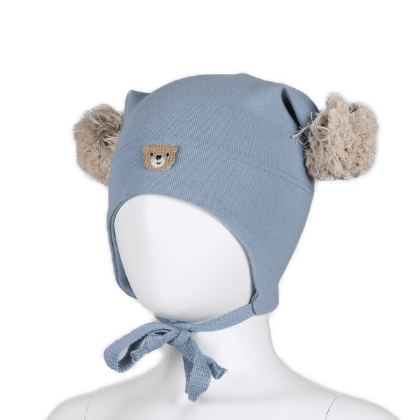 Kivat, dueblå lue i bomull med bamse