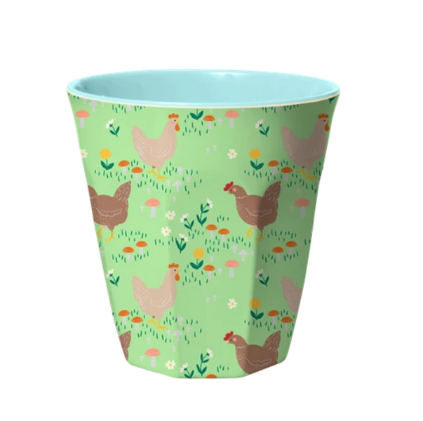 Rice, kopp soft green hen print