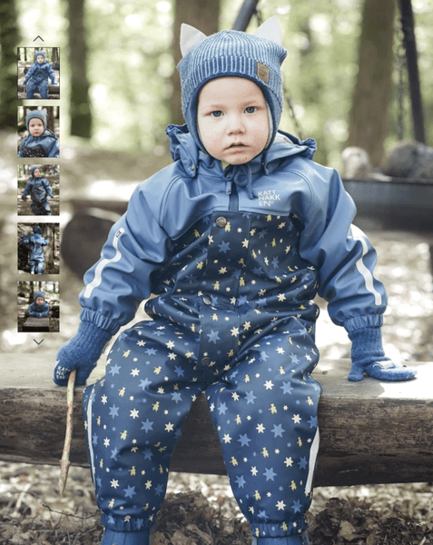 Kattnakken , Vinterregndress baby Pytt bl&aring; horisont