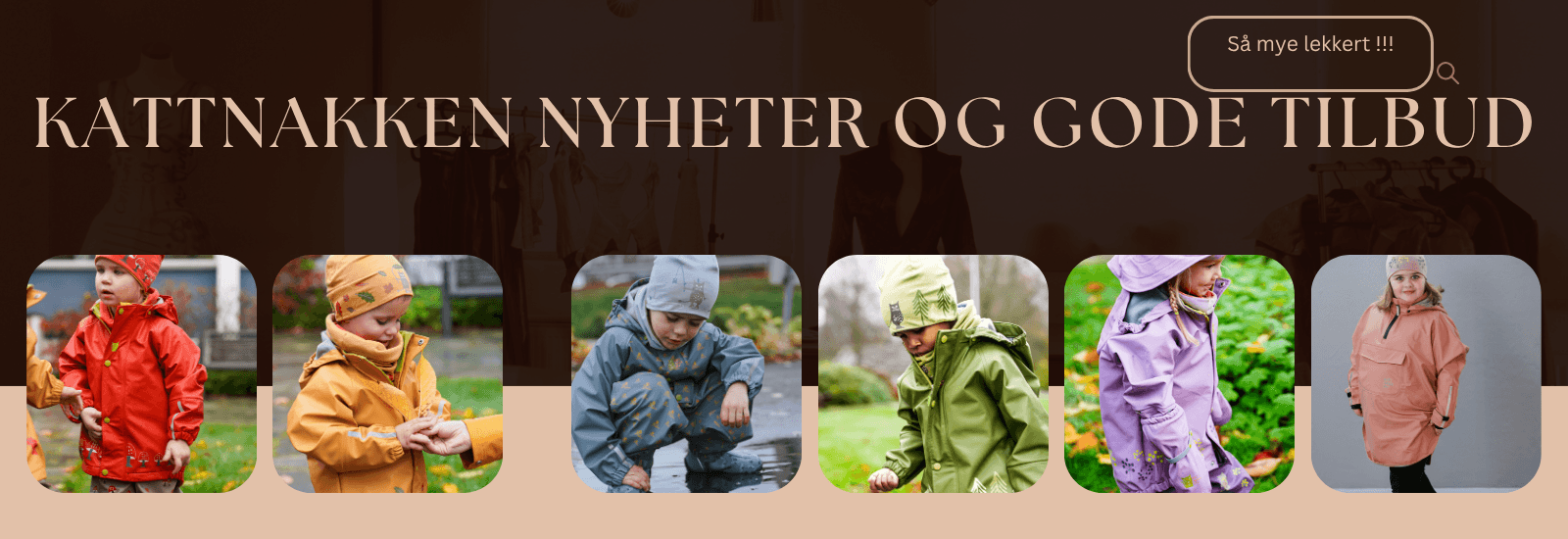 Her finner du hele Kattnakkens kolleksjon av regntøy til barn